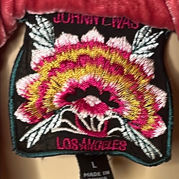 Johnny Was Red Gold Embellished Oversized Shirt - Picture 6 of 8